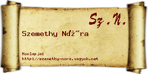 Szemethy Nóra névjegykártya